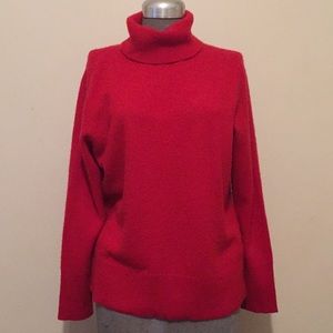 Victor Alfaro Red Cashmere Turtleneck Sweater XL
